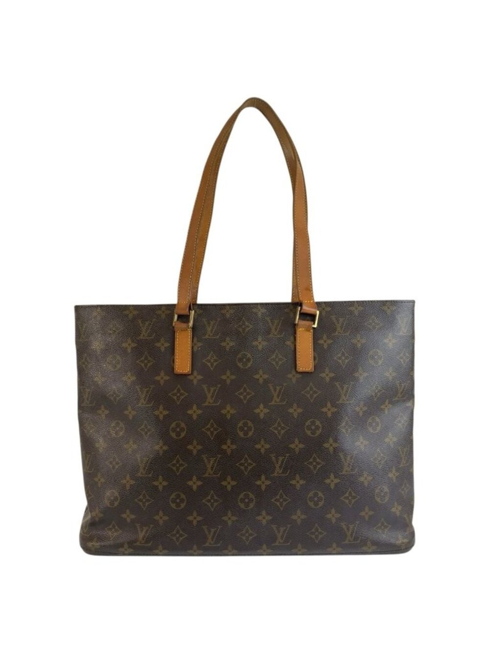 Louis Vuitton Monogram Luco Tote Shoulder Bag Brown Gold Leather
